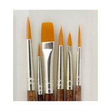 Penselset Gold Taklon Akryl Akvarell 6st