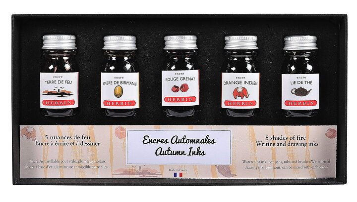 Bläck Set Herbin 5 Färger a 10ml Authum