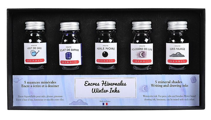 Bläck Set Herbin 5 Färger a 10ml Winter