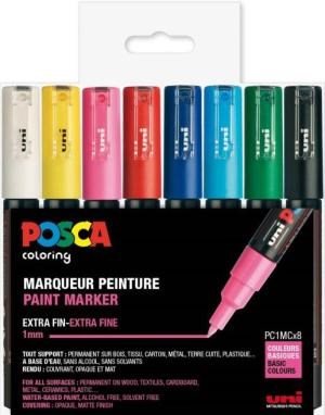 Posca PC-1M 8-Pack 0,7-1,3 mm Standard Färger