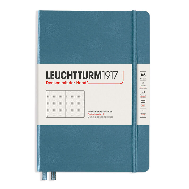 Leuchtturm Notebook A5 Hard Dotted Stone blue