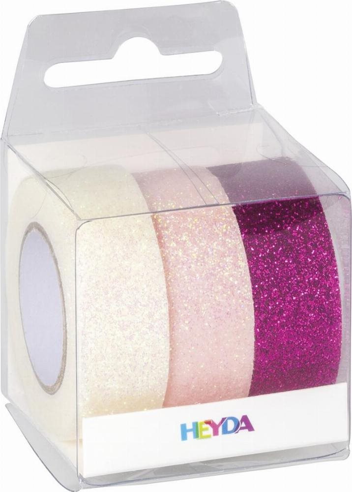 Glittertejp Rosa, Rosé & Vit
