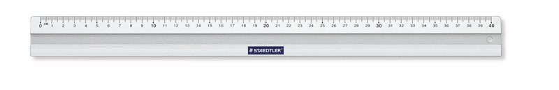 Linjal aluminium m/glidstopp 40cm