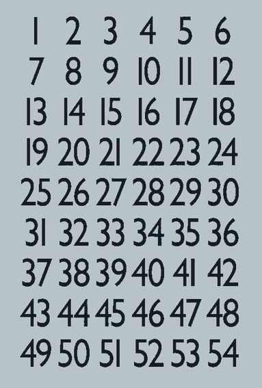 Etikett Herma Dekor siffror silverplatta
