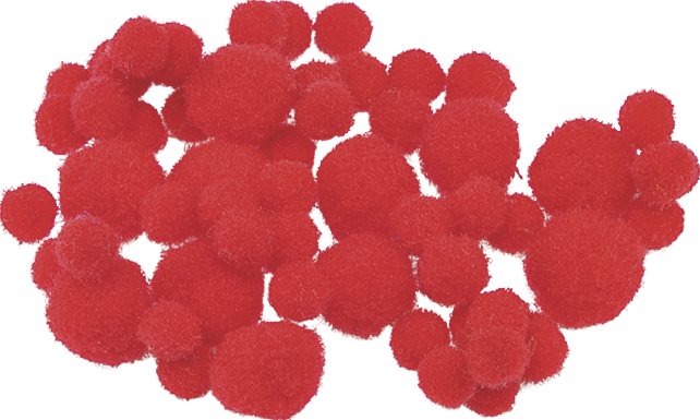 Pompons Ø 8 - 20 mm röd