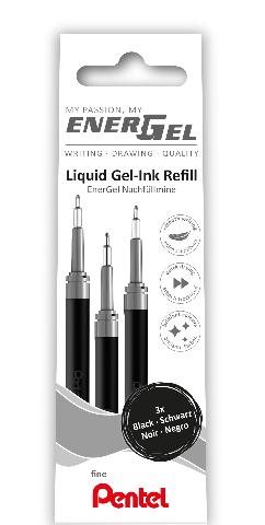 Kulpatron Pentel Energel 0,5mm 3-Pack Svart