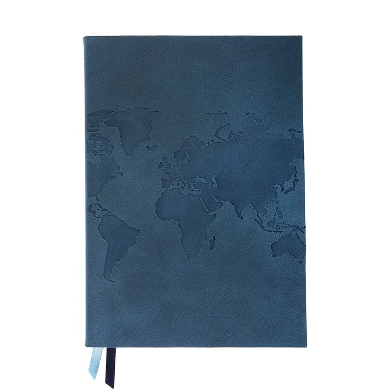 Anteckningsbok A5 Majoie Bullet Journal World Map Blue