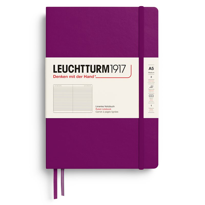 Anteckningsbok Leuchtturm 1971  NOTEBOOK A5 Hard Dotted Burgundy