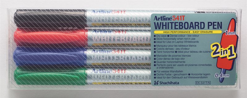 Whiteboardpenna Artline 541T 2i1 4/set