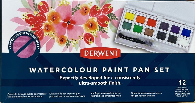 Akvarellset Derwent Paint Pan 12 Pack