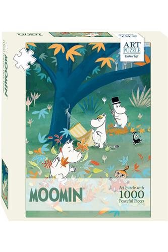 Pussel 1000 bit Mumin Art In The Blue Forrest