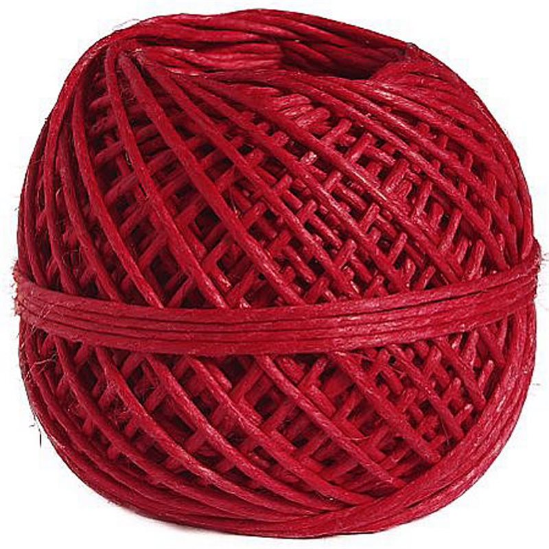 Hampasnöre 1mm 25m röd