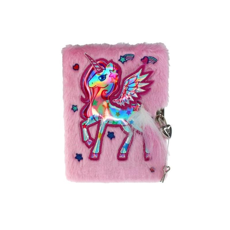Dagbok Med Lås Tinka Fluffy Unicorn Rosa