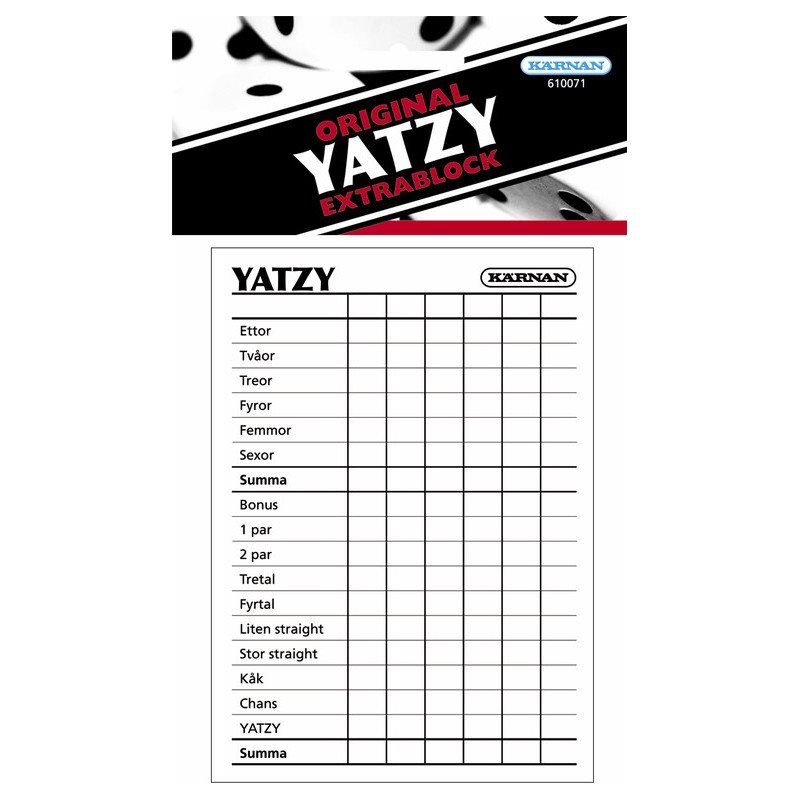 Spel Yatzy Extrablock