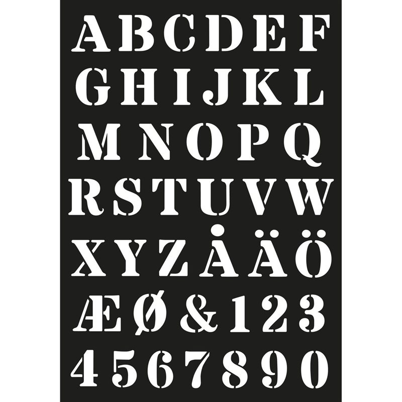 Schablon 21x30 alfabet A-Ö ver
