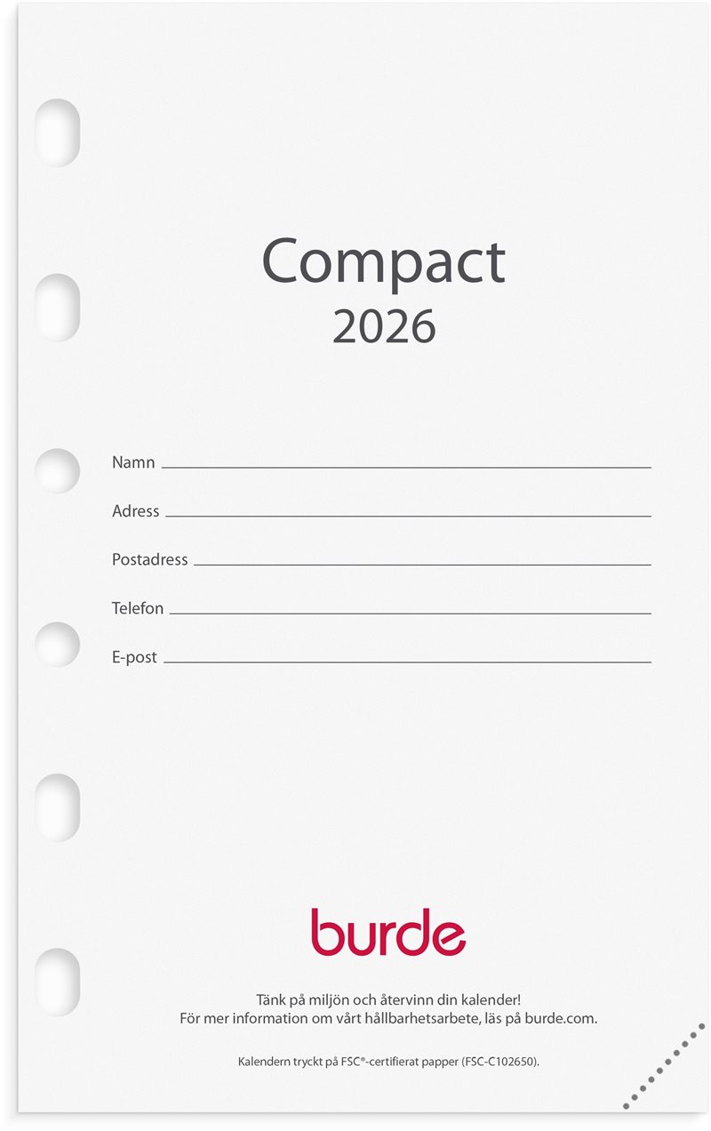 Kalender 2026 Compact kalendersats