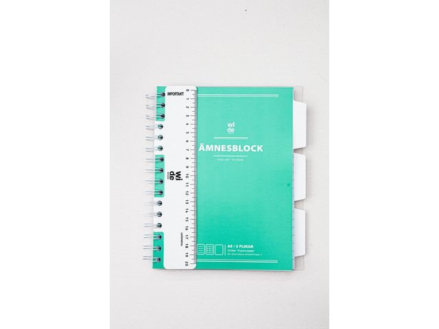 Ämnesblock WIDE A5, 70 gr, 5 flikar