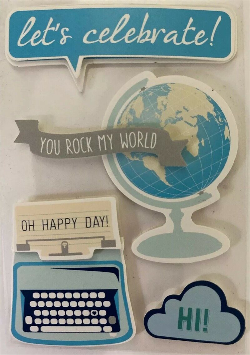 Stickers 3-D Blue Celebrate