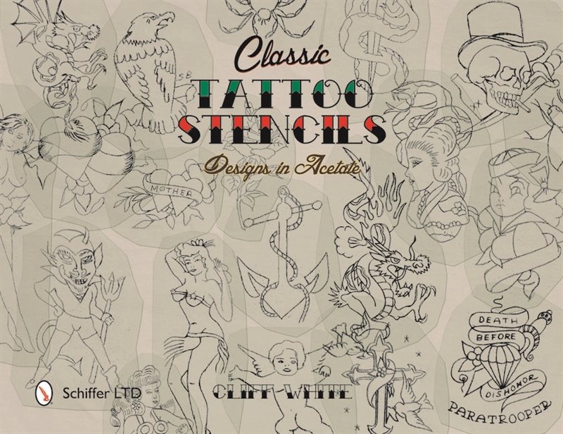 Classic tattoo stencils - designs in acetate