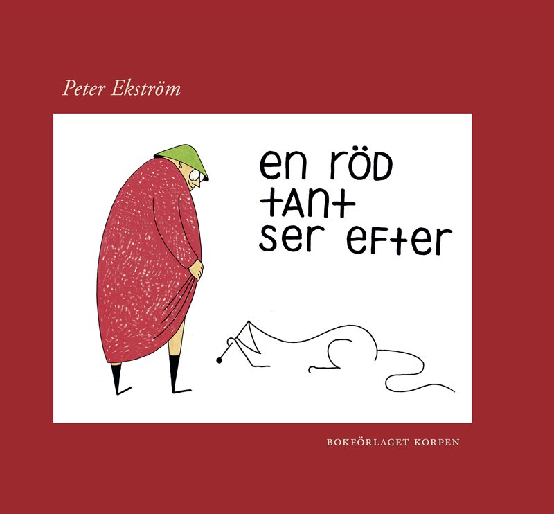 En röd tant ser efter