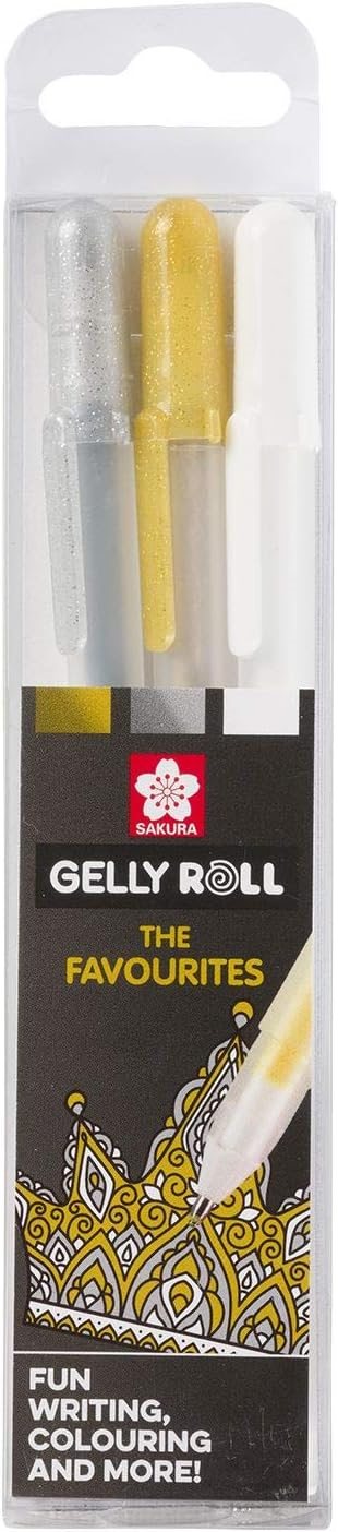 Gelpennset Gelly Roll Mix Guld, Silver & Vit