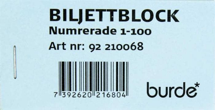 Nummerblock Neutrala 1-100 blå