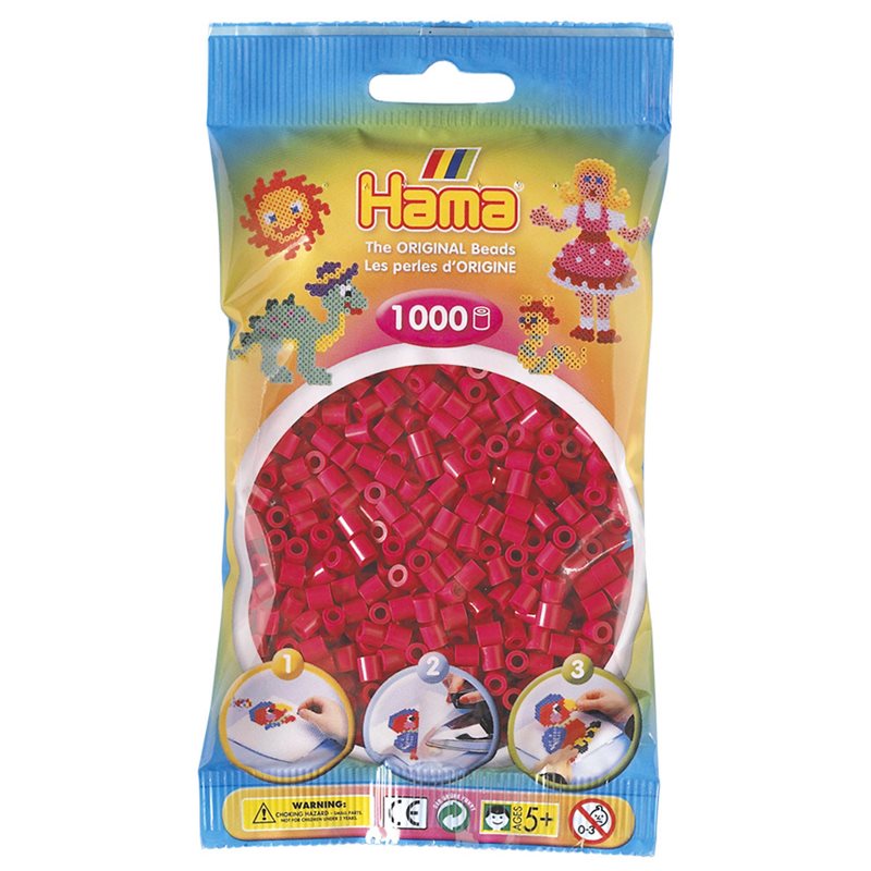 Rörpärlor midi 1000st cerise
