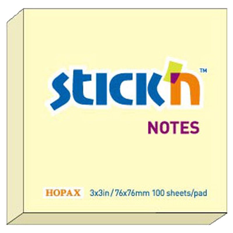 Notisblock 100b 76x76, Gul