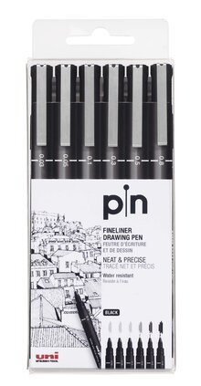 Uni Pin Fineliner Set om 6 st
