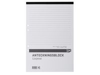 Anteckningsblock A4 100 bl linj hål perf