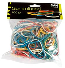 Gummiband 100g/påse ass. färger